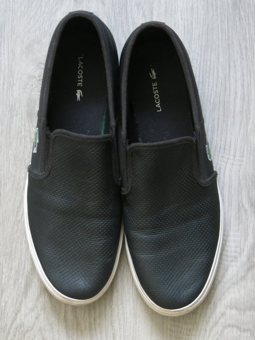 LACOSTE Gazon BL 1 Black Perforated Slip On Loafer - Size 10 UK 11 US 44.5 EUR